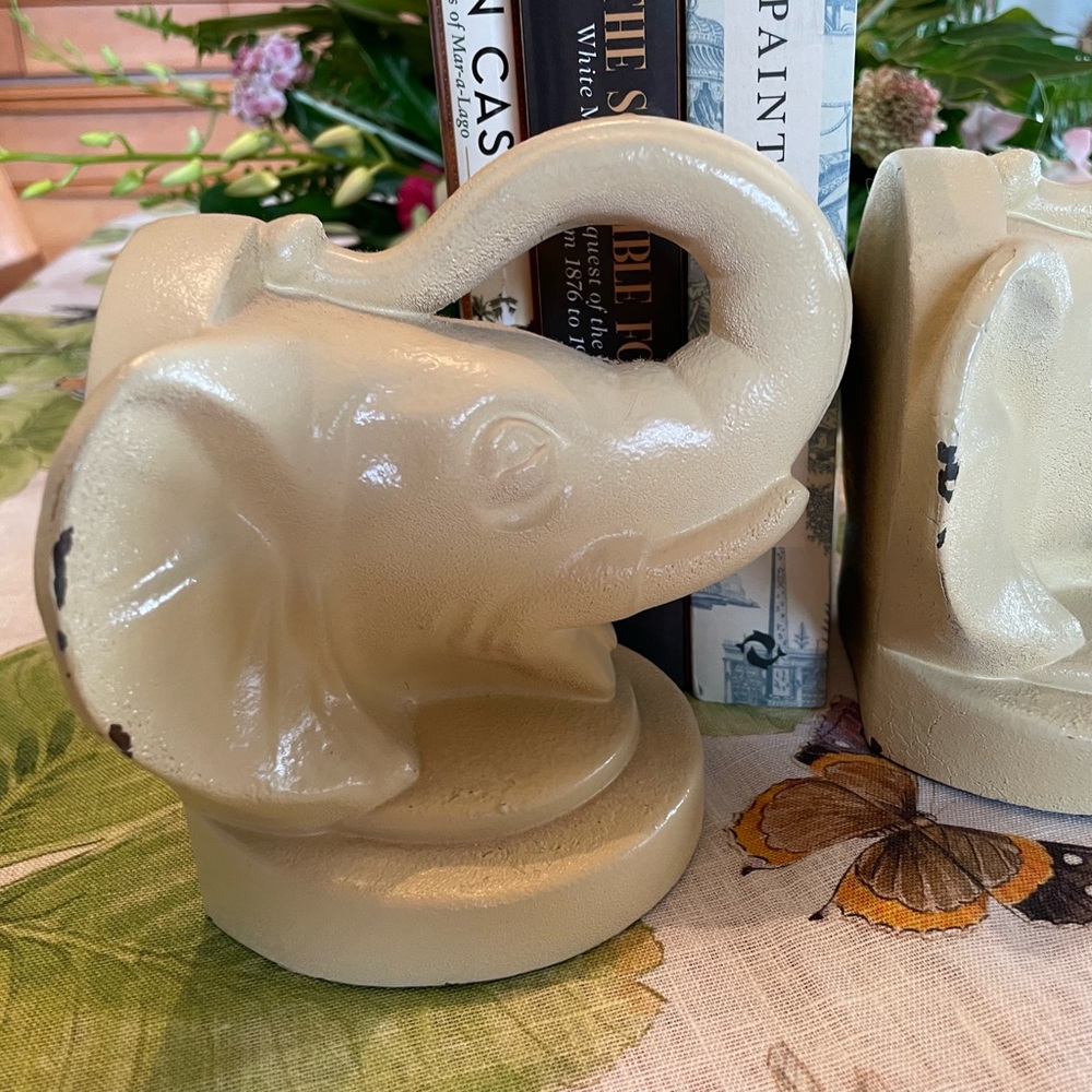 Elephant Head Bookends